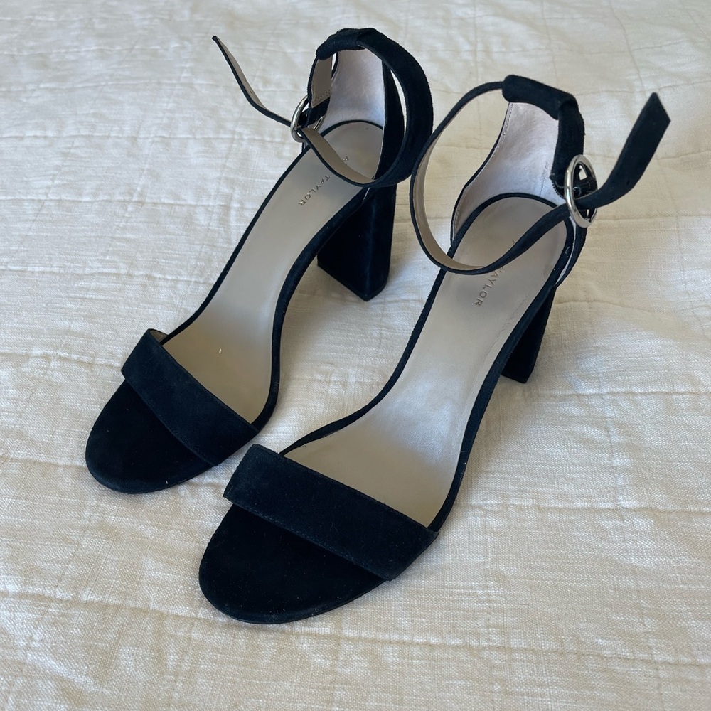 Ann Taylor Suede Block Heels - Black